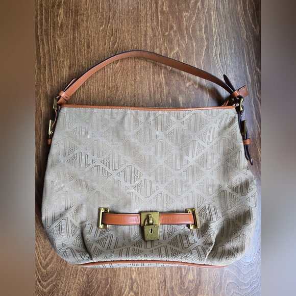 Lauren Ralph Lauren Rll Signature Monogram Handbag Purse Medium Size - Picture 2 of 16